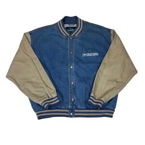 Vintage 90s USPS Postal Service Denim Bomber Jacket Men's 2XL